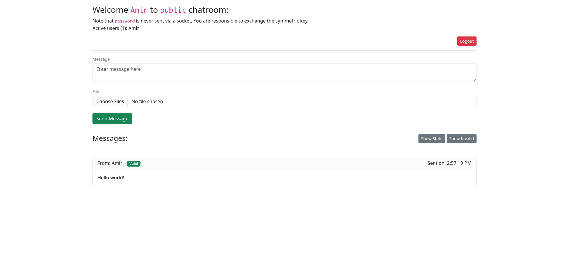 Symmetric Crypto Chat Room